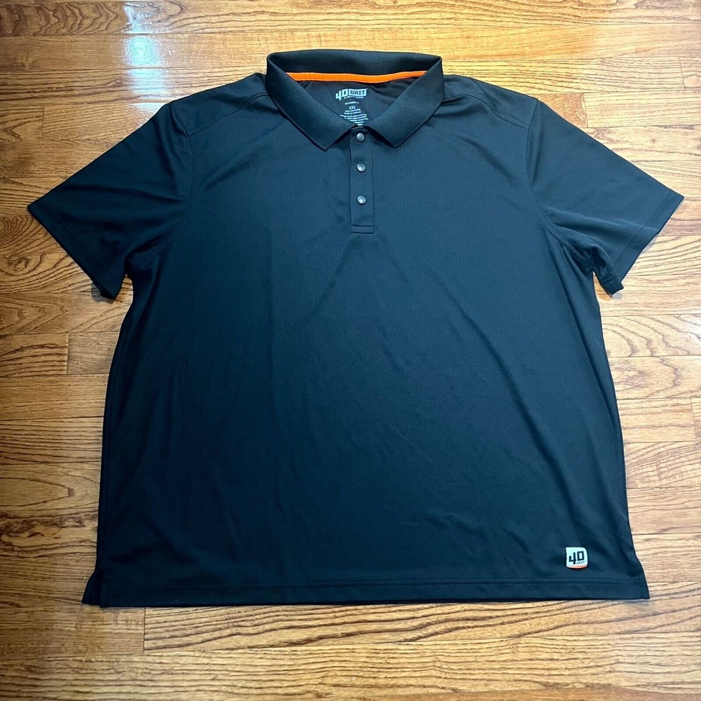 Duluth Trading Polo Shirt 40 Grit 2XL XXL Black Snap Short Sleeve Casual Tops